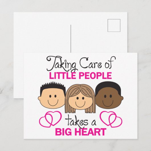 Het nemen van Zorg Briefkaart (Voorkant / Achterkant)