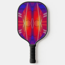 Het neon gelaagde abstracte ontwerp pickleball paddle