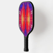 Het neon gelaagde abstracte ontwerp pickleball paddle (Links)