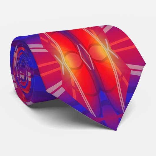 Het neon gelaagde abstracte ontwerp stropdas (Opgerold)