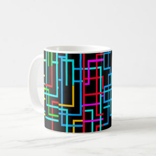 Het Neon Retro Raster Koffiemok