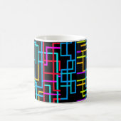Het Neon Retro Raster Koffiemok (Center)