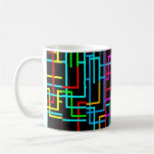 Het Neon Retro Raster Koffiemok (Links)