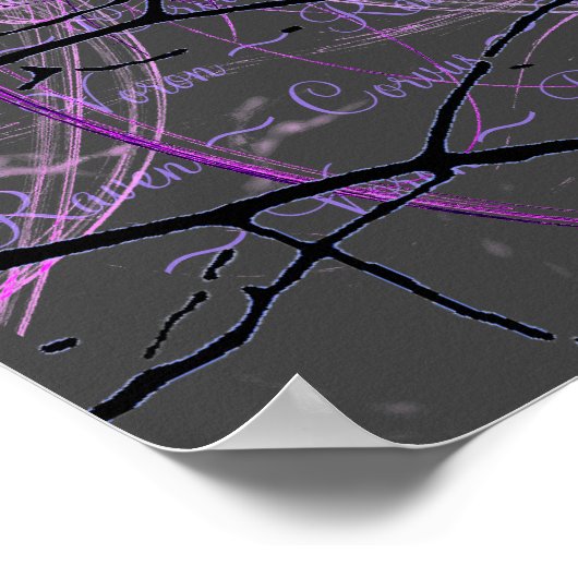 Het neonhart van de Zwarte Raven Poster (Hoek)