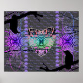 Het neonhart van de Zwarte Raven Poster (Voorkant)