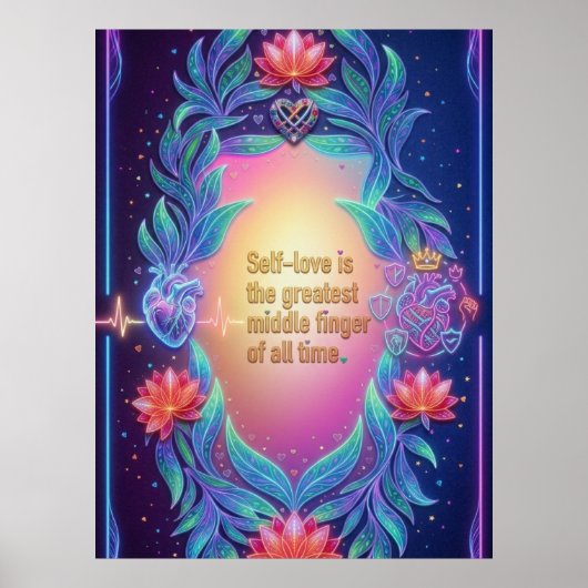 Het Neonsoevereine Hart Poster (Voorkant)