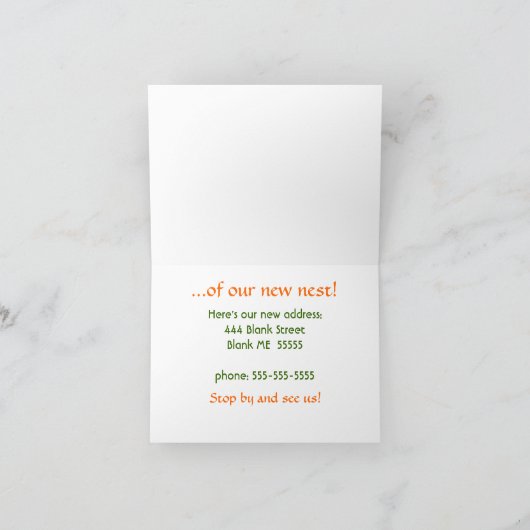 Het nest nieuw huis van Robin Aankondiging (Binnen)