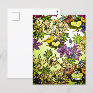 HET NEST ORANJE PAARS VAN BIRD   Colorbook-Briefka Briefkaart