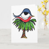 Het nestelen Instinct (mini) Notecard Kaart (Gele Bloem)