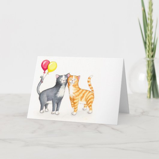 Het nestelen vanzich Katten Kaart (Voorkant)