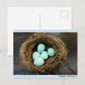 Het nestfoto van de gespikkelde Paaseieren echte Feestdagenkaart (Voorkant / Achterkant)