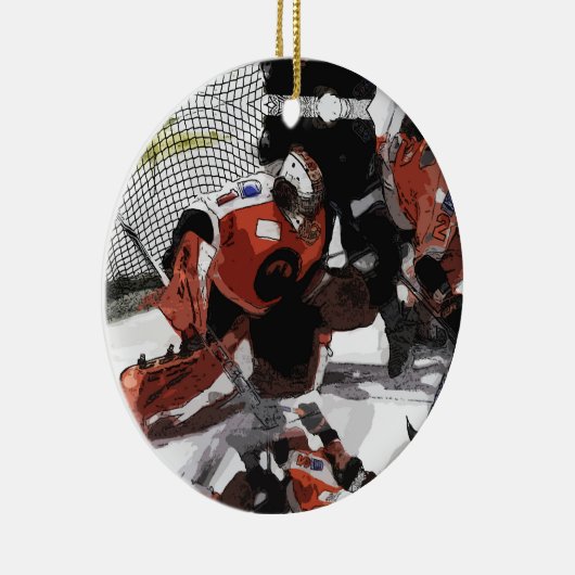 Het net-Ice Hockey keramische siermiddel bescherme Keramisch Ornament (Rechts)