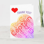 Het netball plaatst het Ontwerp van het Hart dankt Bedankkaart (Voorkant)