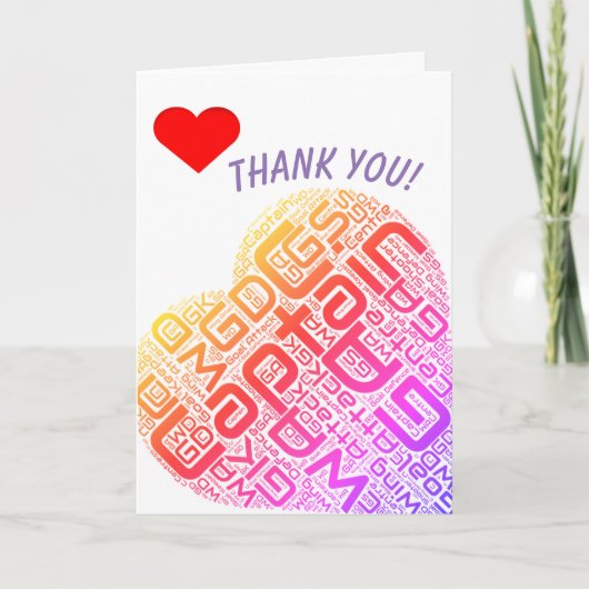 Het netball plaatst het Ontwerp van het Hart dankt Bedankkaart (Voorkant)
