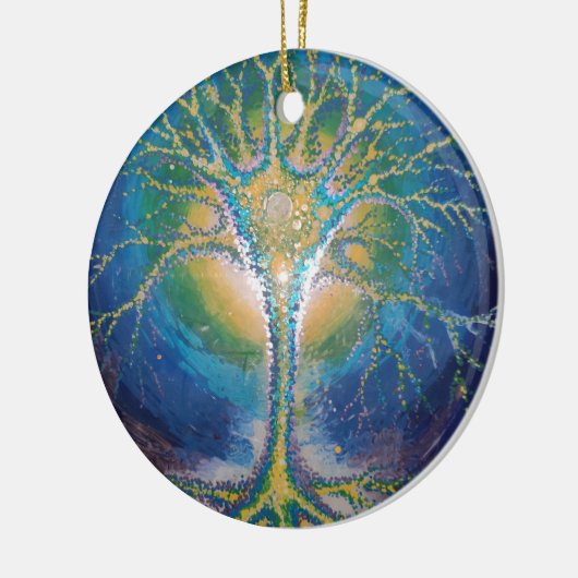 Het Neural Tree briefkaart Keramisch Ornament (Links)