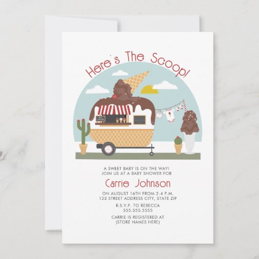 Het neutneutraal Baby shower van de Scoop Chocolat Kaart (Voorkant)