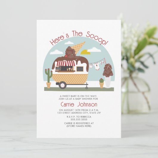 Het neutneutraal Baby shower van de Scoop Chocolat Kaart (Staand voorkant)