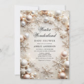 Het Neutral Winter Wonderland Baby shower Kaart (Voorkant)