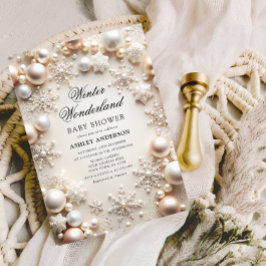 Het Neutral Winter Wonderland Baby shower Kaart