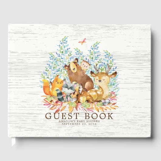 Het Neutral Woodland Baby shower Gastenboek (Voorkant)