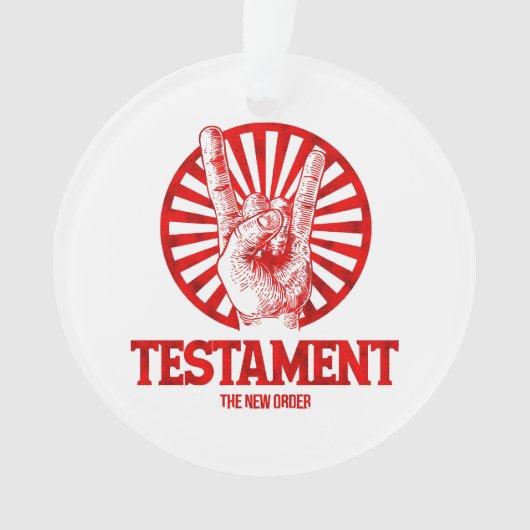 Het "New Order Testament" Ornament (voorkant)