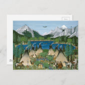 Het Nez Perce ~ Wallowa Lake Briefkaart (Voorkant / Achterkant)