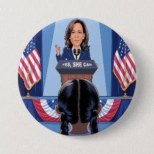 HET NICHTJE VAN KAMALA HARRIS - JA, ZE KAN Buttonn Ronde Button 7,6 Cm
