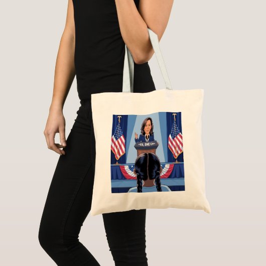HET NICHTJE VAN KAMALA HARRIS - JA, ZE KAN Canvas Tote Bag (Voorkant (product))