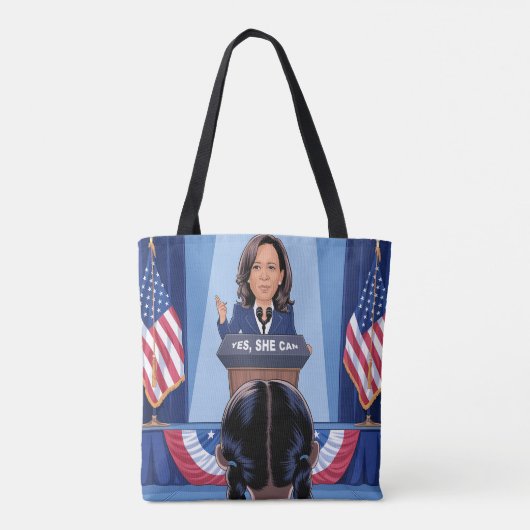 HET NICHTJE VAN KAMALA HARRIS - JA, ZE KAN Canvas Tote Bag (Achterkant)