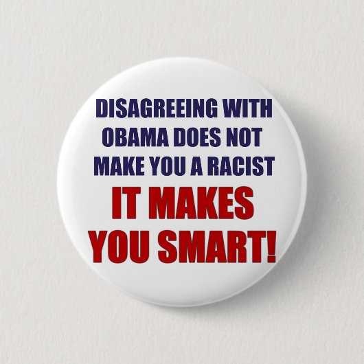 Het niet eens zijn met Obama Ronde Button 5,7 Cm (Voorkant)