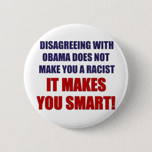 Het niet eens zijn met Obama Ronde Button 5,7 Cm