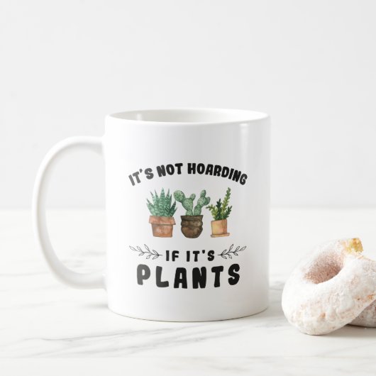 Het niet-instappen van het gras als zijn Planten Koffiemok (Met donut)