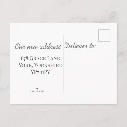 Het Nieuwe Adres van de Deur van de waterverf hebb Aankondigingskaart (Achterkant)