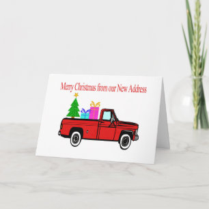 Het Nieuwe Adres van Kerstmis van de auto en van Feestdagen Kaart