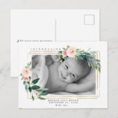 het nieuwe baby bloost het bloemenbriefkaart van feestdagenkaart (Voorkant / Achterkant)