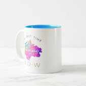 Het nieuwe Begin van Begin van begin - nu Motivati Tweekleurige Koffiemok (Voorkant links)