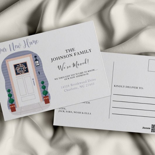 Het nieuwe Blauwe Pastel van het Adres wij hebben  Briefkaart