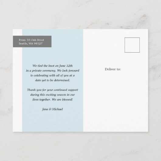 Het nieuwe Briefkaart van de Amerikaanse aankondig (Achterkant)