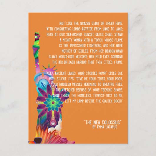 Het nieuwe Colossus-Briefkaart Briefkaart (Voorkant)