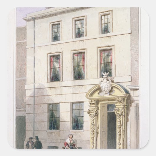 Het Nieuwe Front van Schilder Stainers Hall, 1850 Vierkante Sticker (Voorkant)