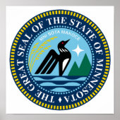 Het nieuwe grootzegel van de staat Minnesota Poster (Voorkant)