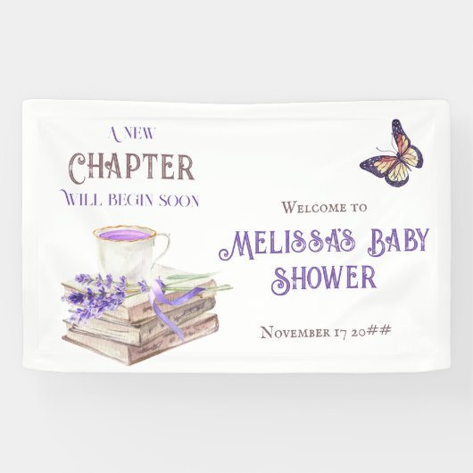 Het nieuwe Hoofdstuk begint snel het Baby shower v Spandoek (Horizontaal)