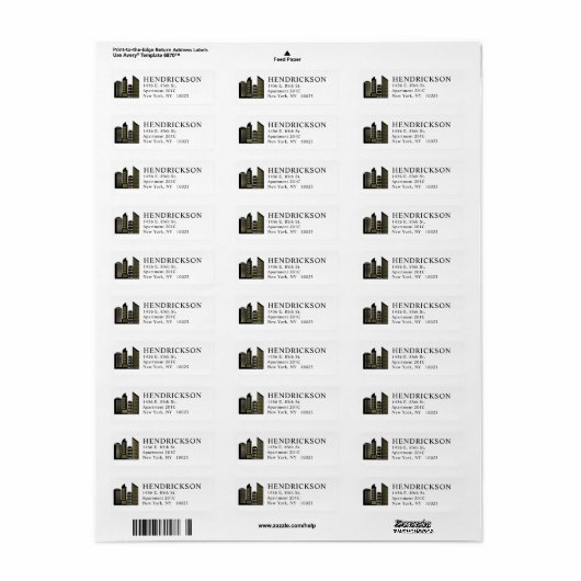 Het nieuwe Hoogste Etiket van het Adres van de Ter (Full Sheet)