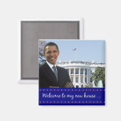 Het nieuwe huis van Obama - Square Magnet (Voorkant / Achterkant)