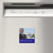 Het nieuwe huis van Obama - Square Magnet (Insitu (Vaatwasser))