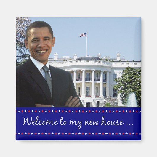 Het nieuwe huis van Obama - Square Magnet (Voorkant)