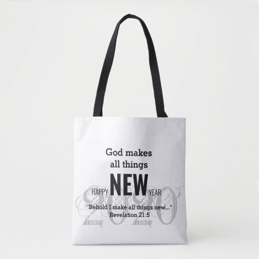 HET NIEUWE JAAR 2020 Gepersonaliseerd WITTE VAN de Tote Bag (Voorkant)