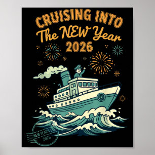 Het nieuwe jaar 2026 avontuur in varen poster