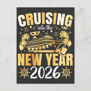 Het nieuwe jaar 2026 binnenzeilen briefkaart