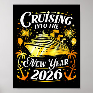 Het nieuwe jaar 2026 binnenzeilen Gelukkig Nieuwja Poster